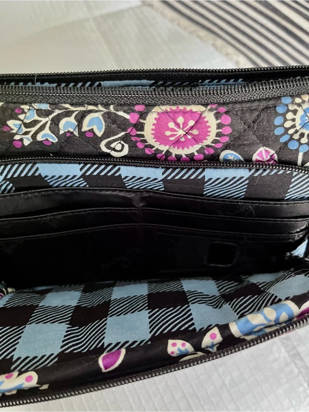 Vera Bradley Alpine Floral Crossbody Bag with Pink & Blue Accents